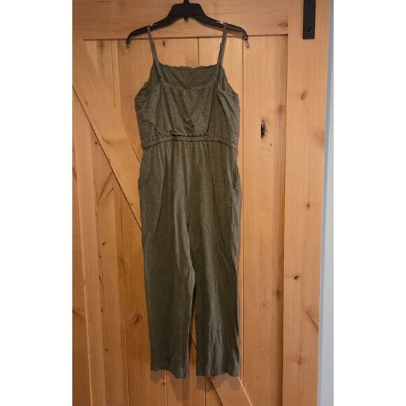 Old Navy Green Waist-Defined Sleeveless Cropped Cami Jumpsuit Size L - Picture 2 of 13